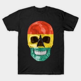 Ghana Flag Skull - Gift for Ghanaian With Roots From Ghana T-Shirt